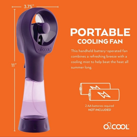 O2COOL deluxe handheld  misting fan pink - Picture 3 of 7